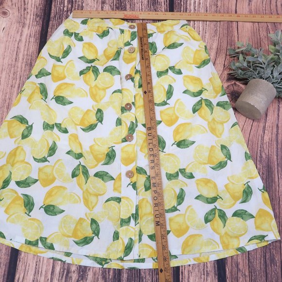 BCBGeneration LEMONS print Button Down Skirt - Womens Size Medium - Picture 9 of 10
